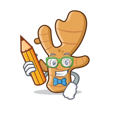 Öğrenci zencefil karakter karikatür tarzı