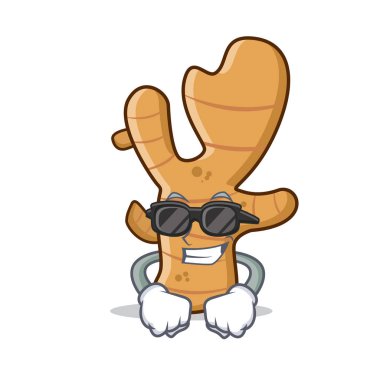 Süper cool zencefil karakter karikatür tarzı