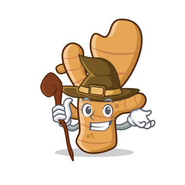 Cadı zencefil maskot karikatür tarzı
