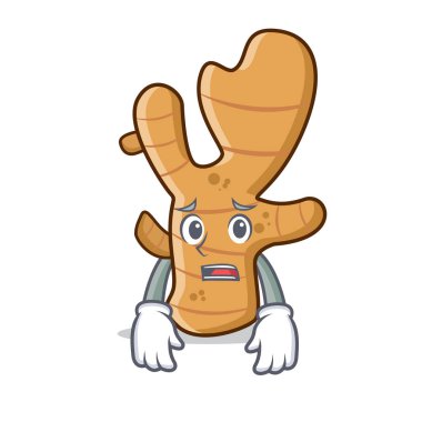 Yorgun zencefil maskot karikatür tarzı