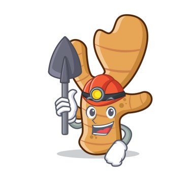 Madenci zencefil maskot karikatür tarzı