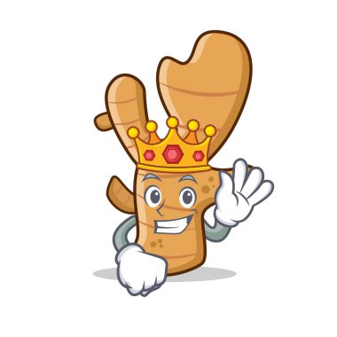 Kral zencefil maskot karikatür tarzı