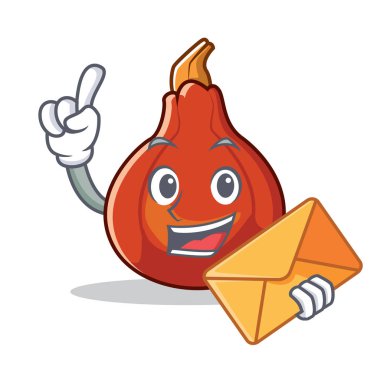 Zarf kırmızı kuri squash karakter karikatür ile