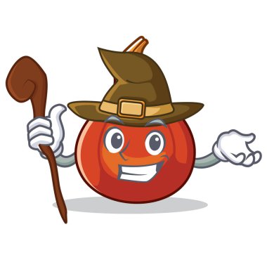 Cadı kırmızı kuri squash maskot çizgi film