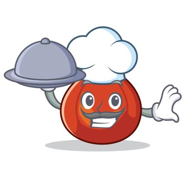 Şef gıda kırmızı kuri squash maskot karikatür ile