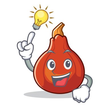 Bir fikir kırmızı kuri squash maskot çizgi film var