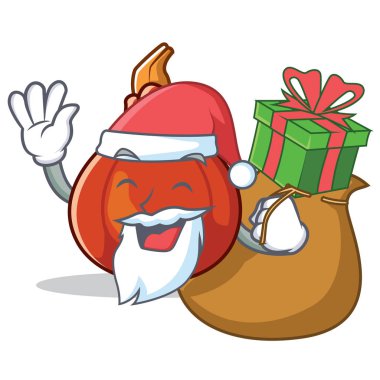 Noel Baba hediye kırmızı kuri squash maskot karikatür ile