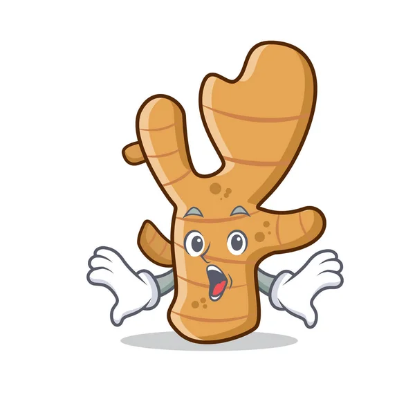 Mascotte de gingembre surprenante style de dessin animé — Image vectorielle
