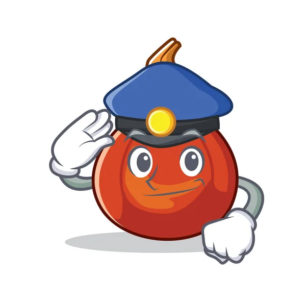 Polizei Red Kuri Squash Charakter Cartoon — Stockvektor