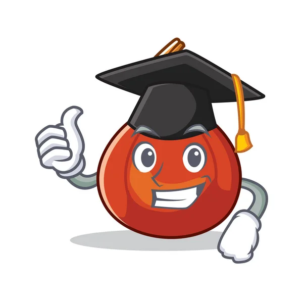 stock vector Graduation red kuri squash character cartoon