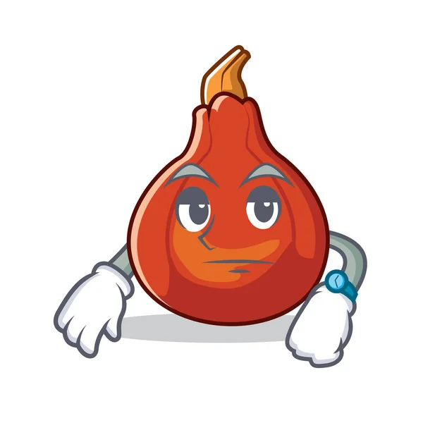 Esperando kuri rojo calabaza mascota de dibujos animados — Vector de stock