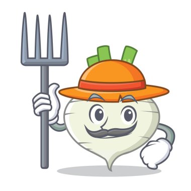 Çiftçi şalgam karakter karikatür tarzı