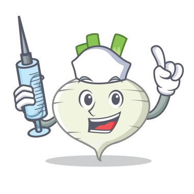 Hemşire şalgam karakter karikatür tarzı