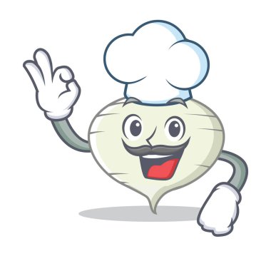 Şef şalgam karakter karikatür tarzı