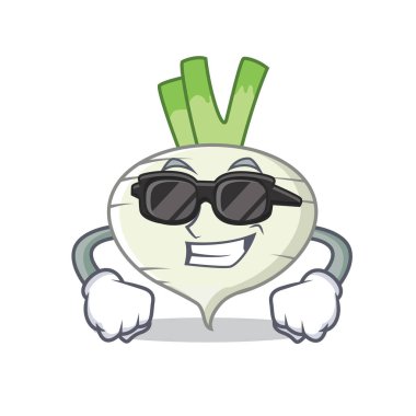 Süper cool şalgam karakter karikatür tarzı