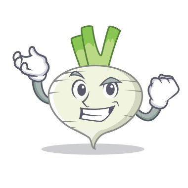 Başarılı şalgam karakter karikatür tarzı