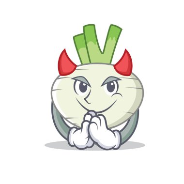 Şeytan şalgam maskot karikatür tarzı