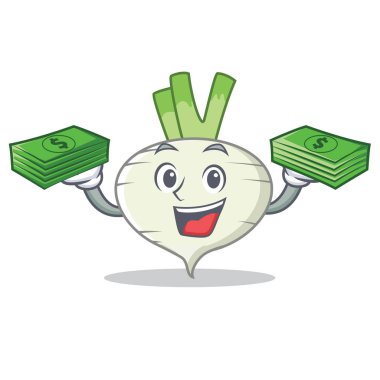 Para şalgam maskot karikatür tarzı ile