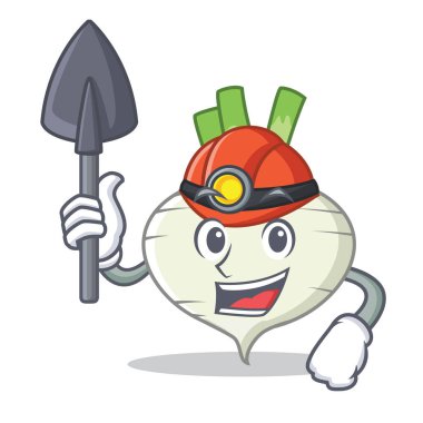 Madenci şalgam maskot karikatür tarzı