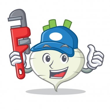 Tesisatçı şalgam maskot karikatür tarzı