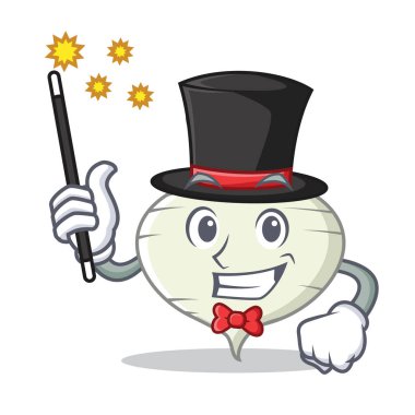 Sihirbaz şalgam maskot karikatür tarzı