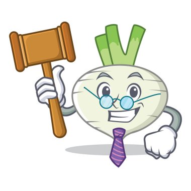 Yargıç şalgam maskot karikatür tarzı