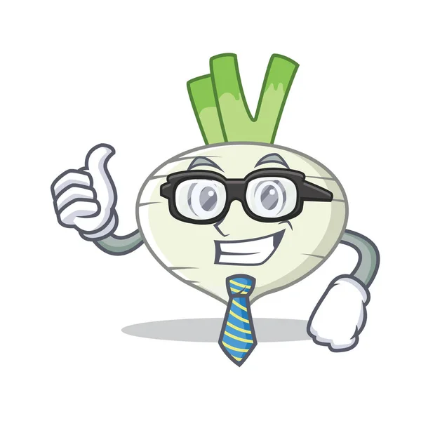 Homme d'affaires turnip personnage dessin animé style — Image vectorielle