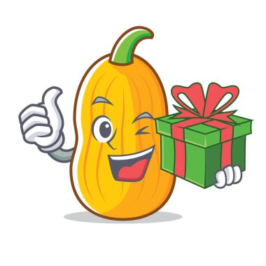 Hediye Balkabagi maskot karikatür ile