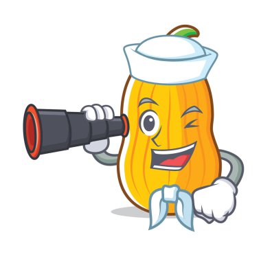 Denizci dürbün Balkabagi maskot karikatür ile