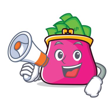 Megafon çanta karakter karikatür tarzı ile