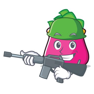 Ordu çanta karakter karikatür tarzı