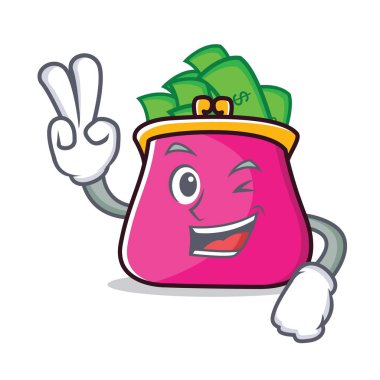 İki çanta karakter karikatür tarzı parmak