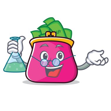 Profesör çanta karakter karikatür tarzı