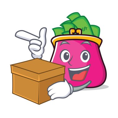 Kutu çanta karakter karikatür tarzı ile