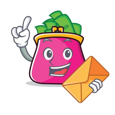 Zarf çanta karakter karikatür tarzı ile