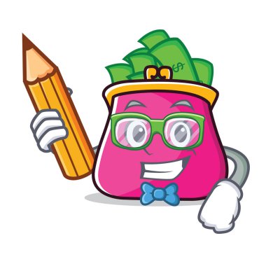 Öğrenci çanta karakter karikatür tarzı