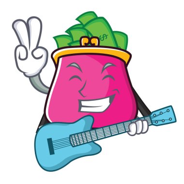 Gitar çanta karakter karikatür tarzı ile