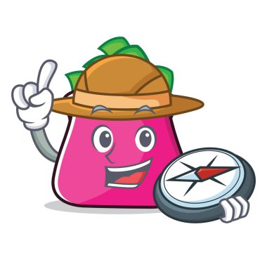 Explorer çanta karakter karikatür tarzı