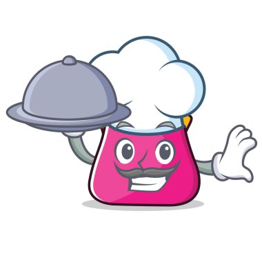 Şef yemek çanta karakter karikatür tarzı ile