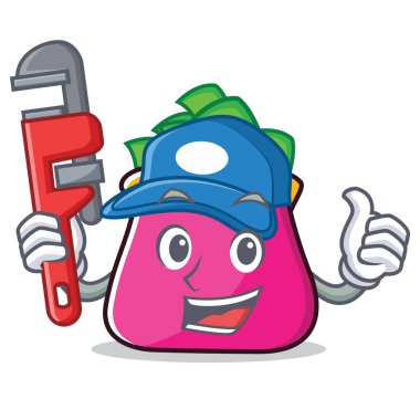 Tesisatçı çanta karakter karikatür tarzı