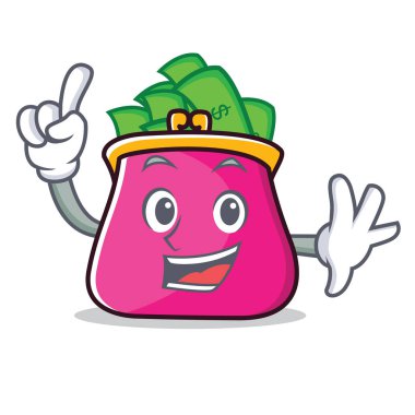 Parmak çanta karakter karikatür tarzı