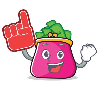 Köpük parmak çanta karakter karikatür tarzı