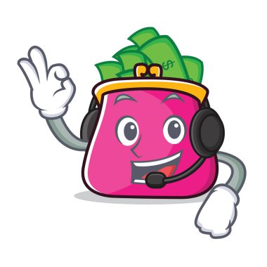 Kulaklık çanta karakter karikatür tarzı ile