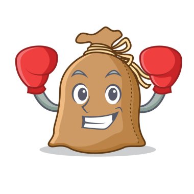 Boks torbası karakter karikatür tarzı