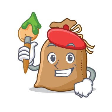 Sanatçı çuval karakter karikatür tarzı