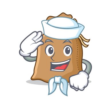 Denizci çuval karakter karikatür tarzı