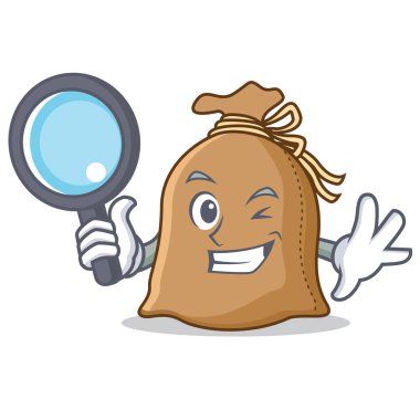 Dedektif çuval karakter karikatür tarzı