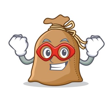 Süper kahraman çuval karakter karikatür tarzı