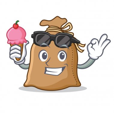 Dondurma çuval karakter karikatür tarzı ile