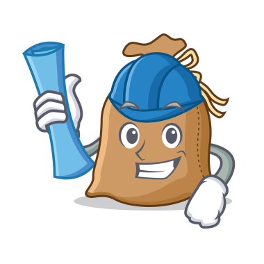 Mimar çuval karakter karikatür tarzı